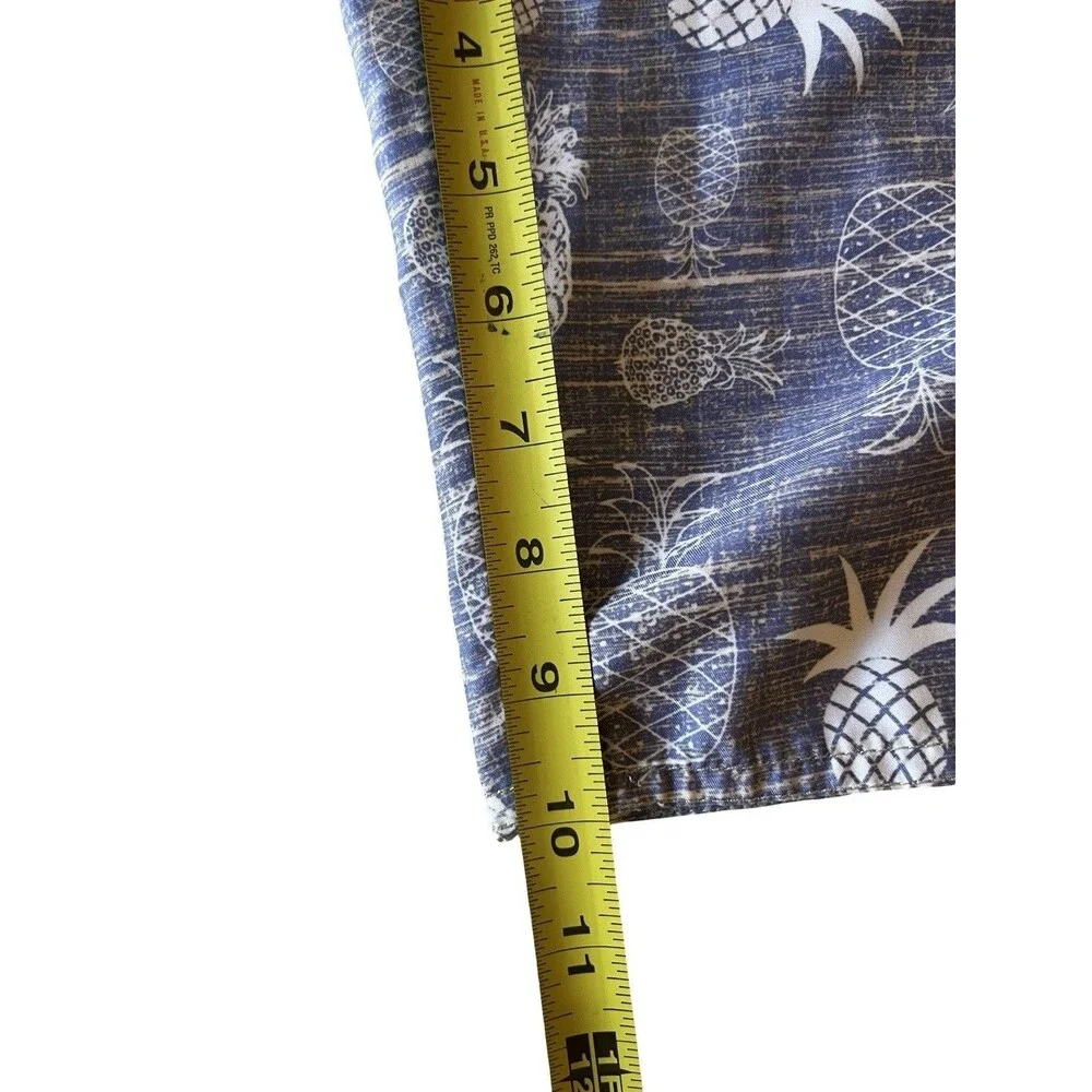 Nonwe Men’s 30 Board Shorts Blue Pineapple Print Swim Trunks Cargo Surf Beach